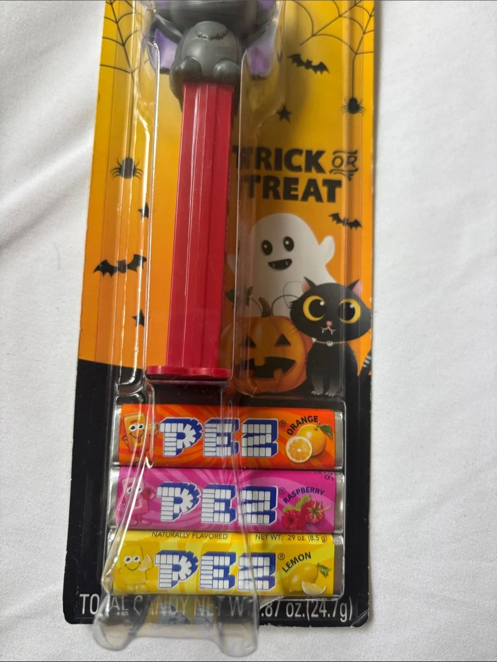 PEZ Halloween Bat Head Candy Dispenser - Red Stem